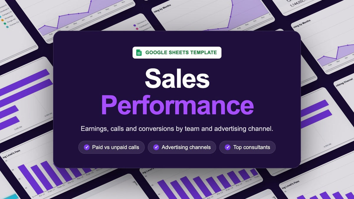 Sales Performance Dashboard – Google Sheets Template