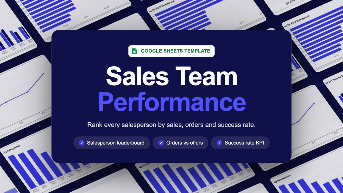 Sales Team Performance Dashboard – Google Sheets Template