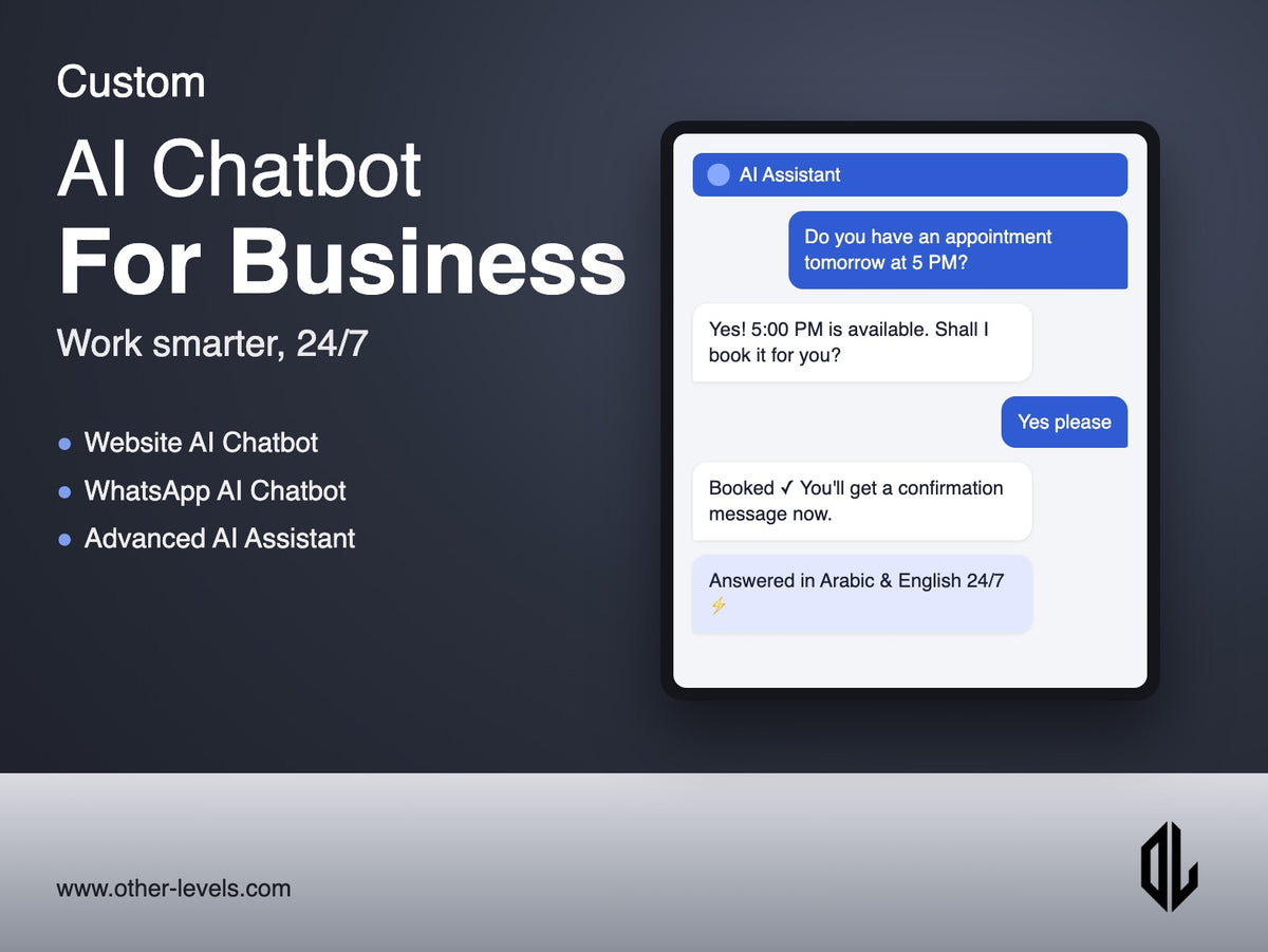 AI Chatbot for Your Business (Website & WhatsApp)