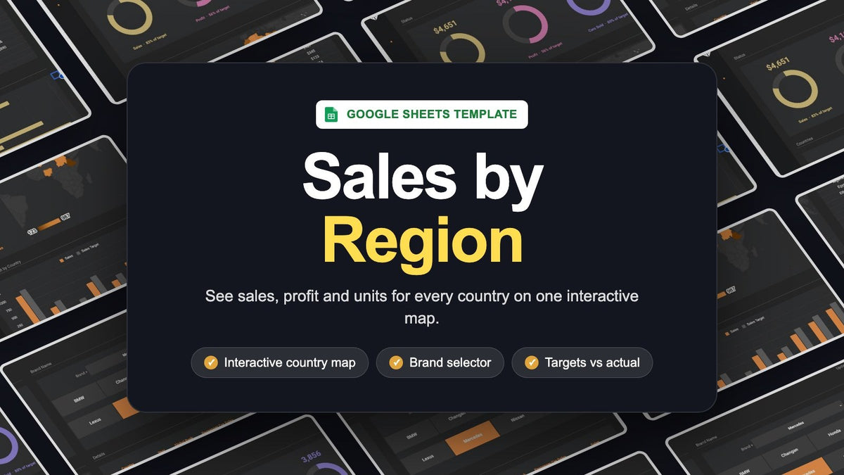 Sales by Region Dashboard – Google Sheets Template