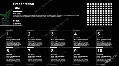 10 Steps Black Animated PowerPoint Template for Processes