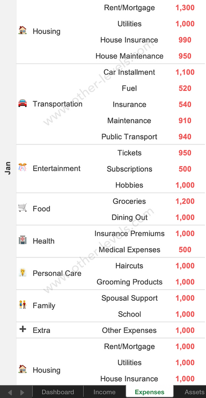 Personal Finance Excel Dashboard - Excel Mobile Version