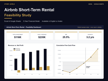 Airbnb Short-Term Rental feasibility study Excel template – cover
