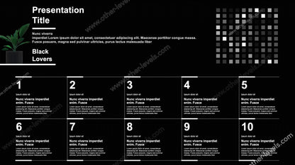10 Steps Black Animated PowerPoint Template for Processes