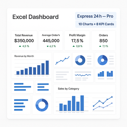 Basic Custom Excel Dashboard - 24-Hour Delivery