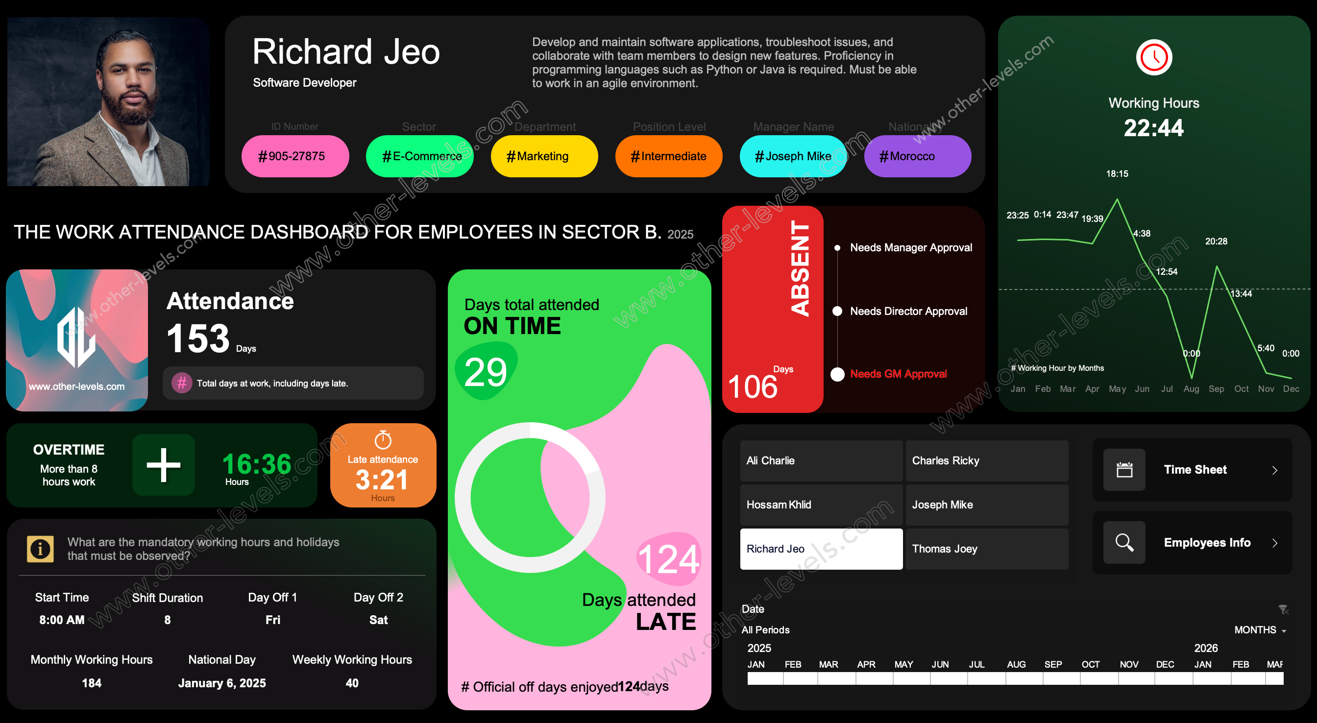 Work Attendance Dashboard