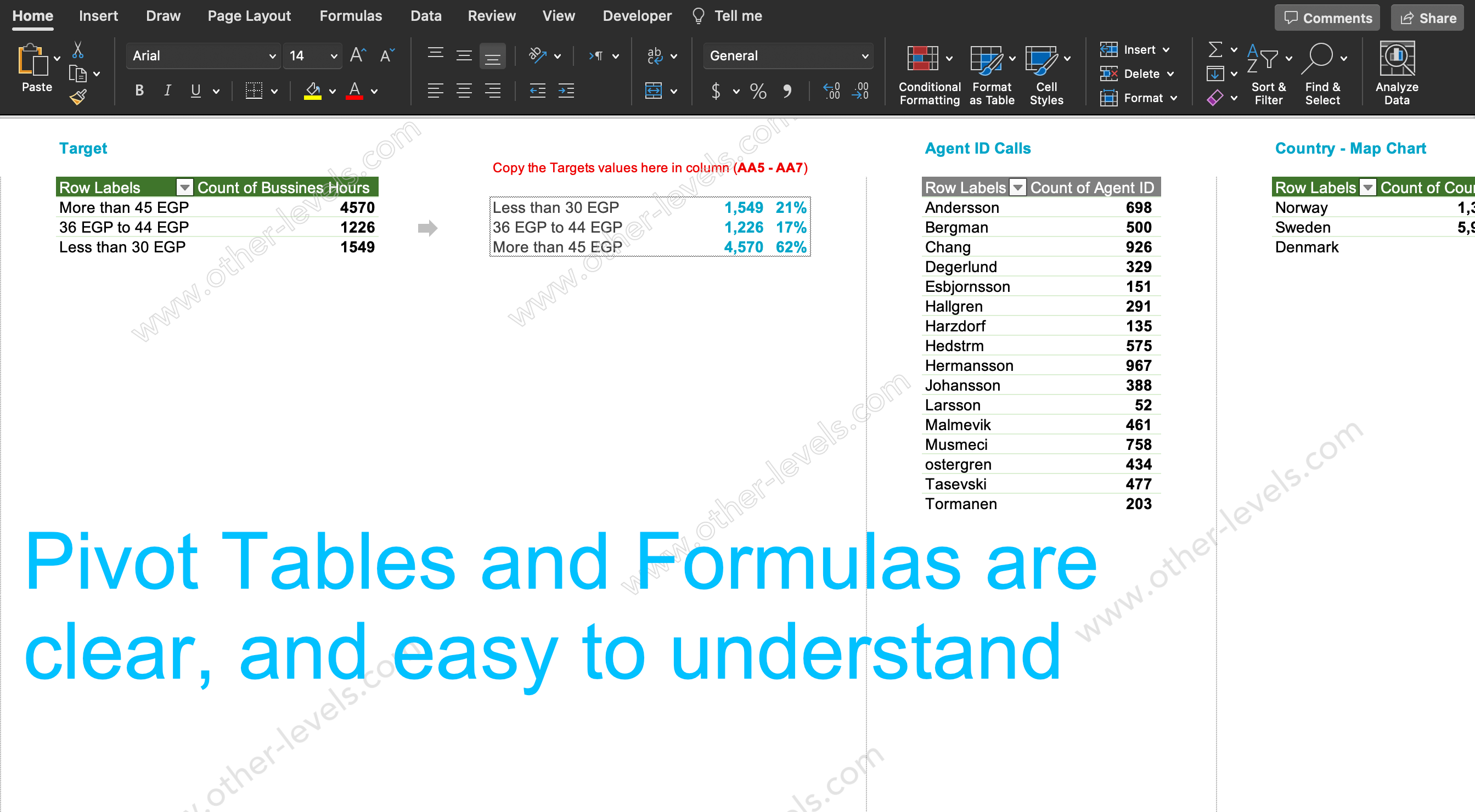  Excel Pivot table Call Center Data Analysis & Interactive Dashboard www.other-levels.com 