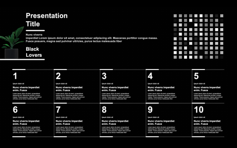10 Steps Black Animated PowerPoint Slide