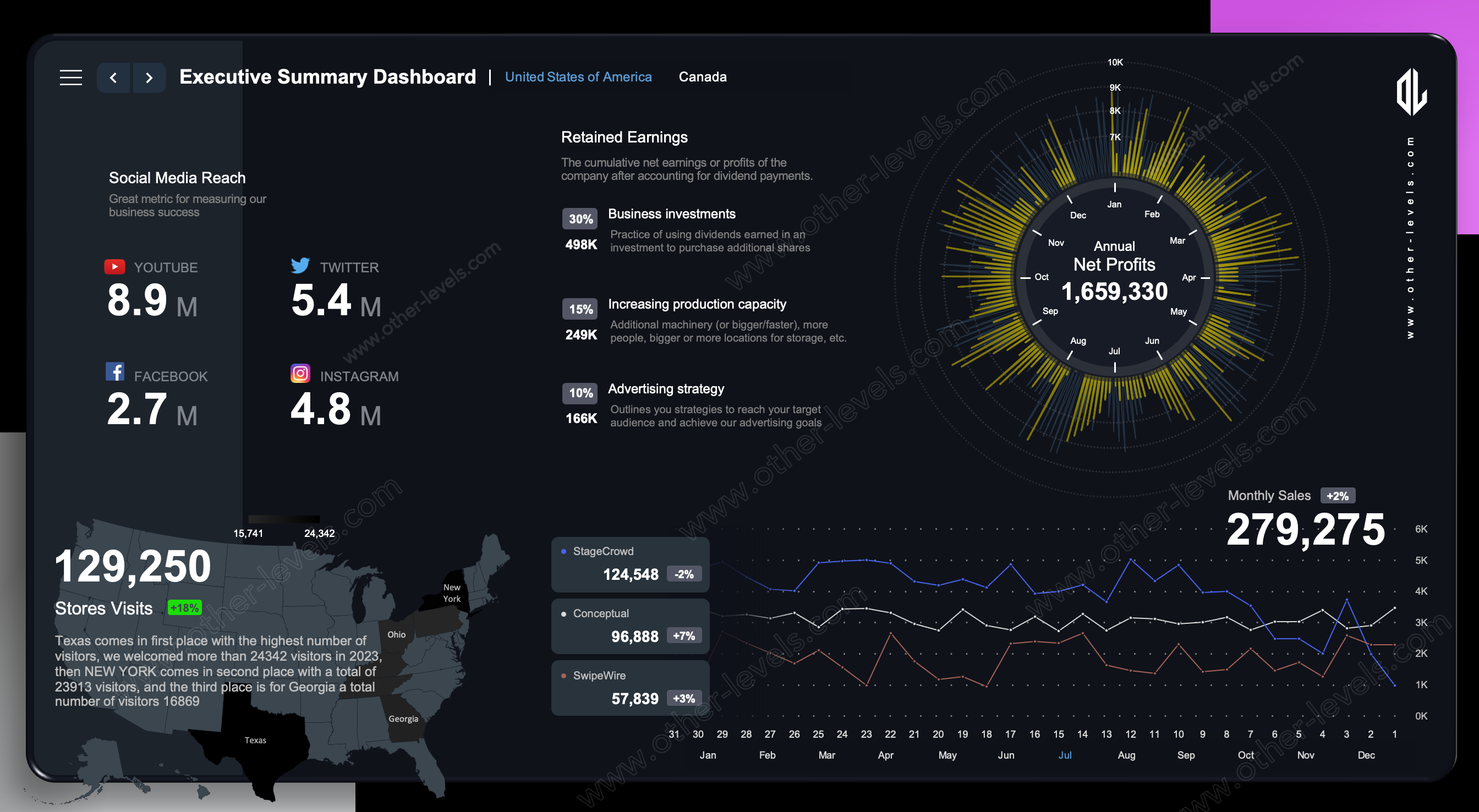 excel dashboard Executive Summary Dashboard.xlsx