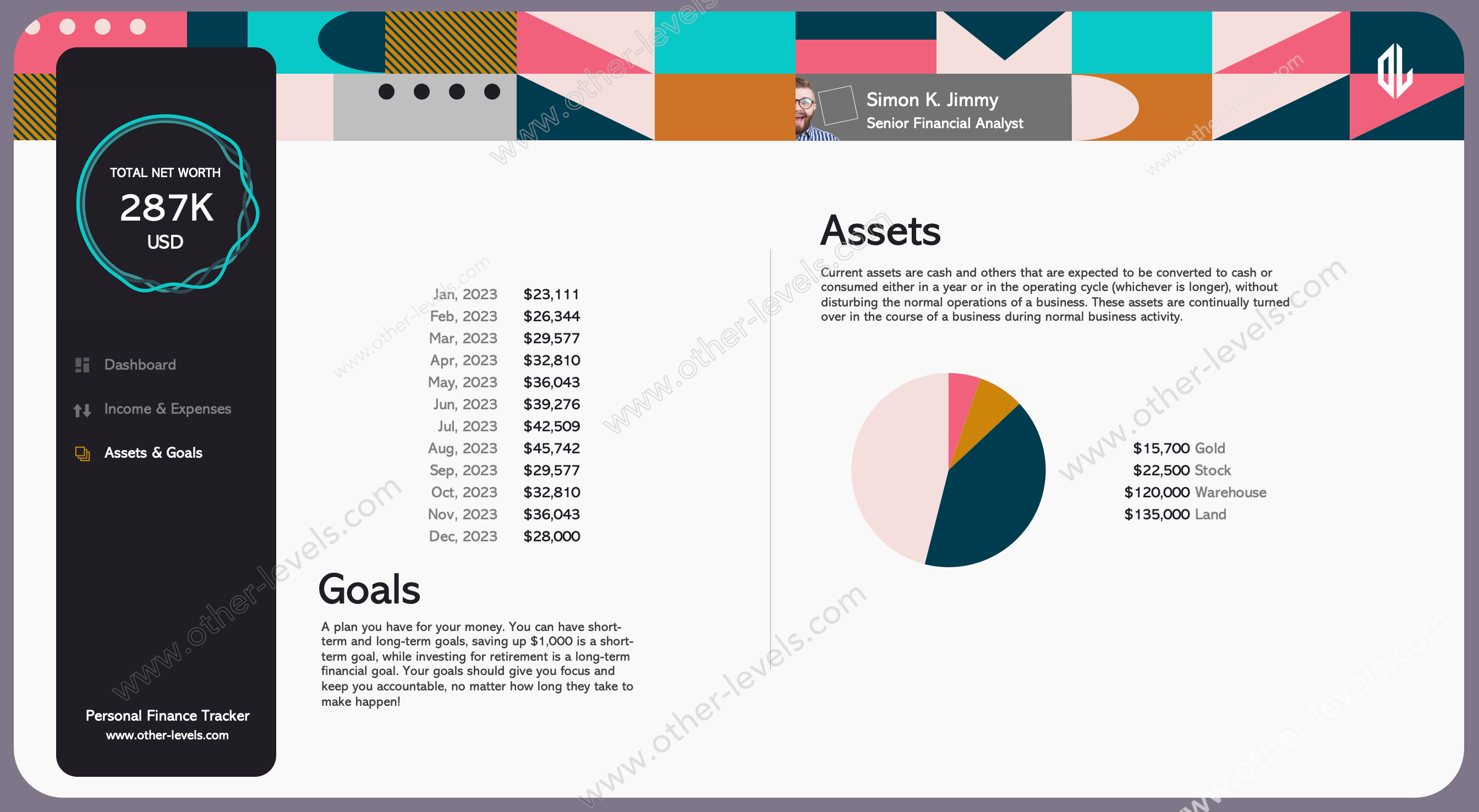 Excel dashboard Animated Personal Finance Tracker 2.xlsx