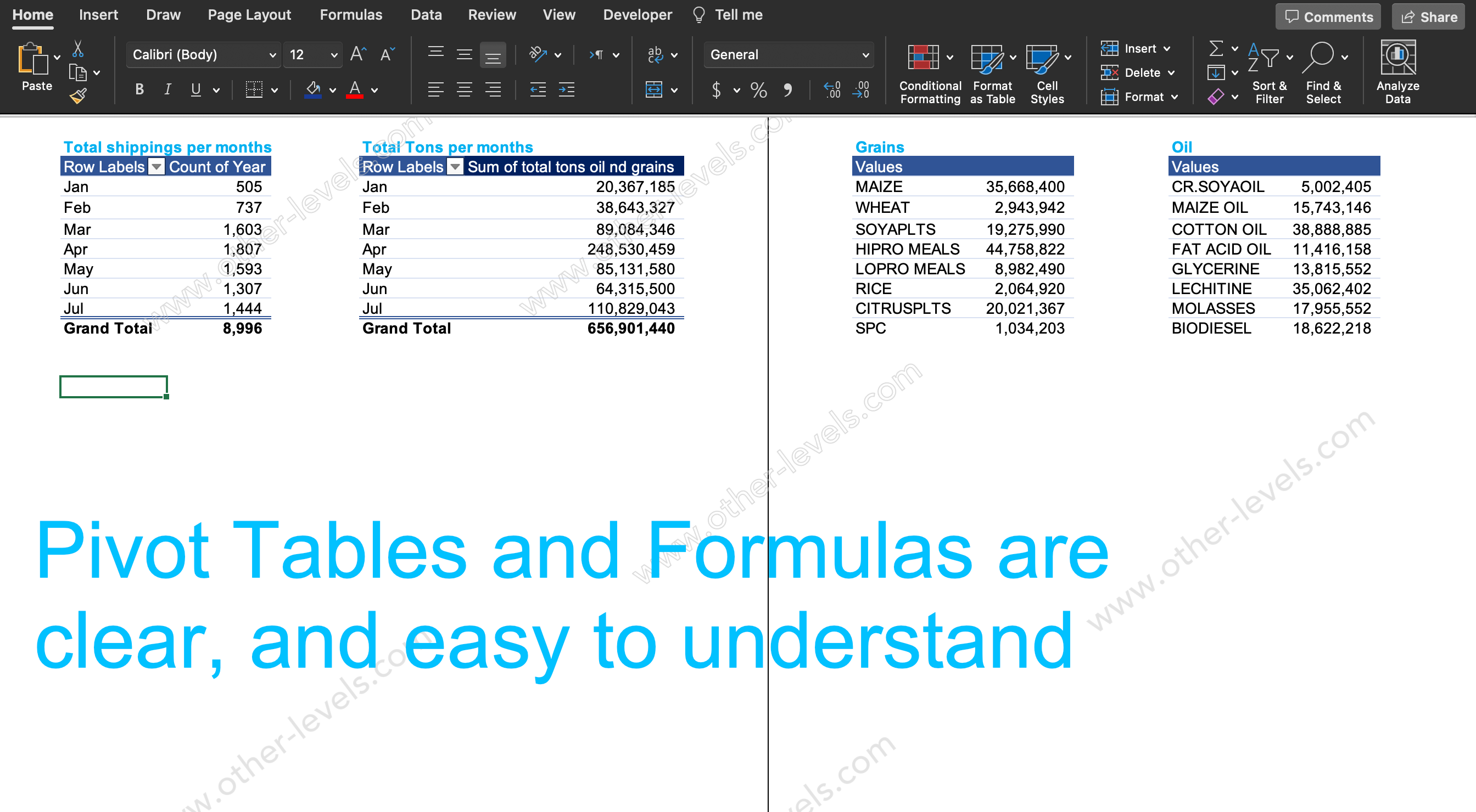 Excel pivot table Cargo Shipments Dashboard.xlsx