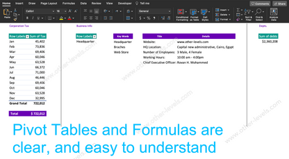 Excel pivot table PROFITS AND LOSS DASHBOARD (Mac Version - light).xlsx