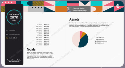 Personal Finance Excel Dashboard tracking income and expense sheet with charts