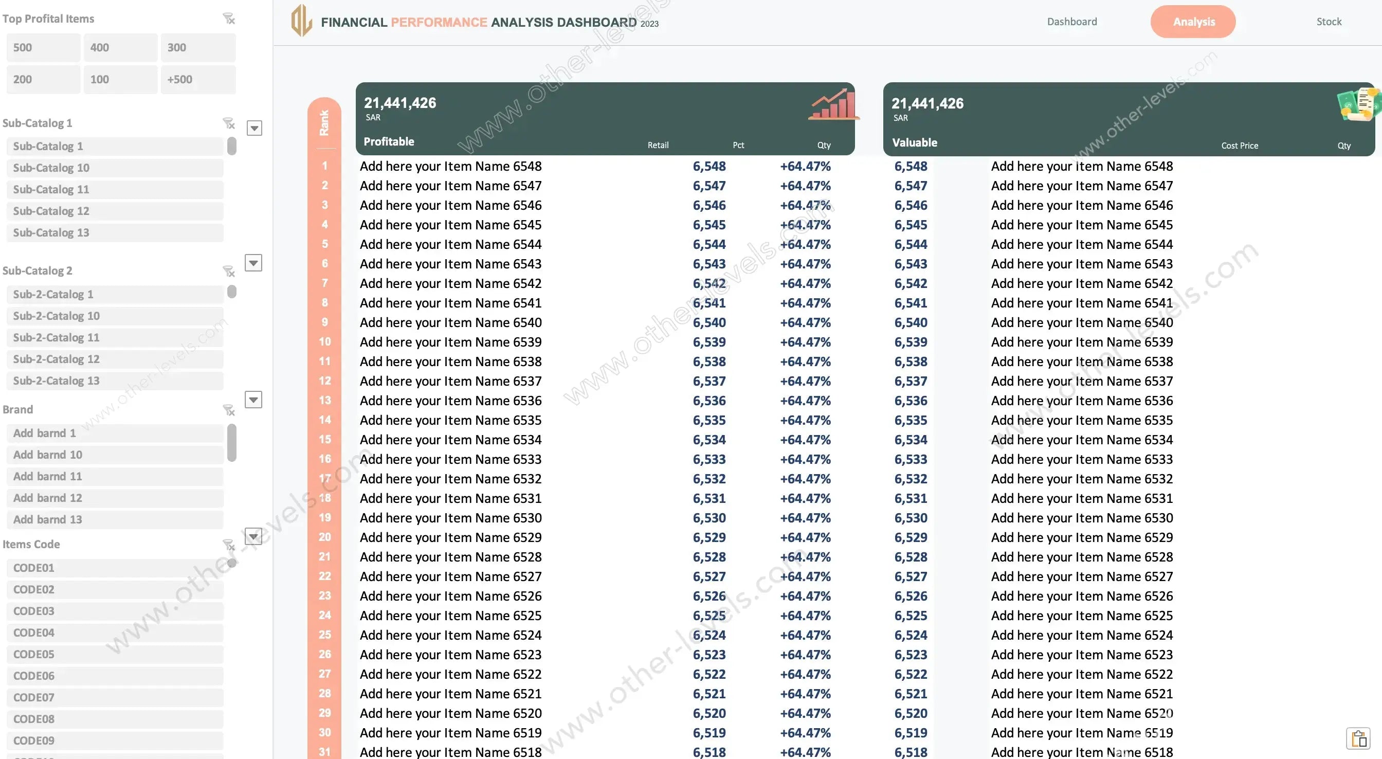 Warehouse and Products Sales Management Professional Excel Templates