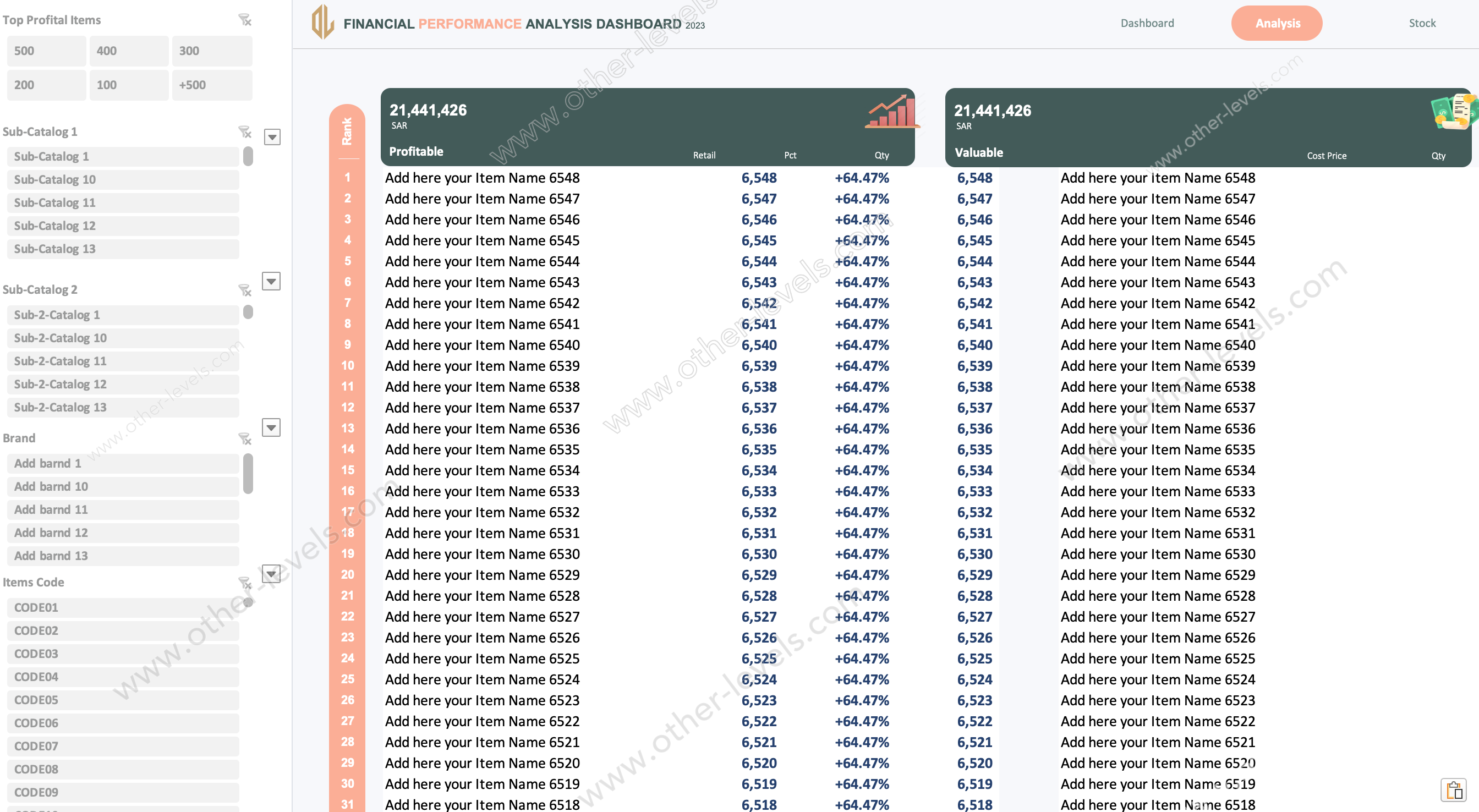 Excel dashboard Warehouse and Products Sales Management Dashboard.xlsx