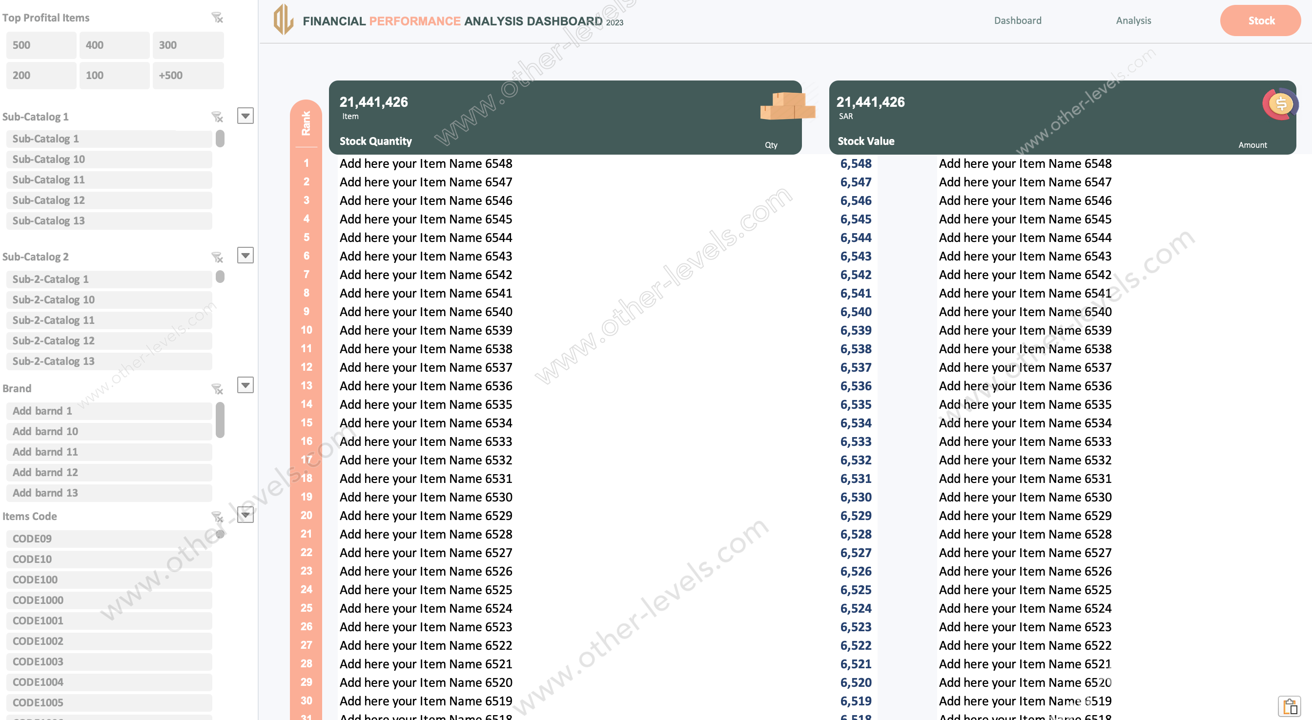 Excel dashboard Warehouse and Products Sales Management Dashboard.xlsx