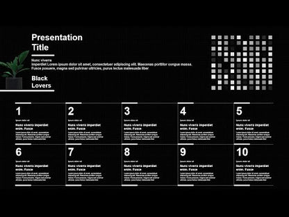 10 Steps Black Animated PowerPoint Slide