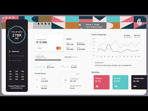 Animated Personal Finance Tracker Dashboard